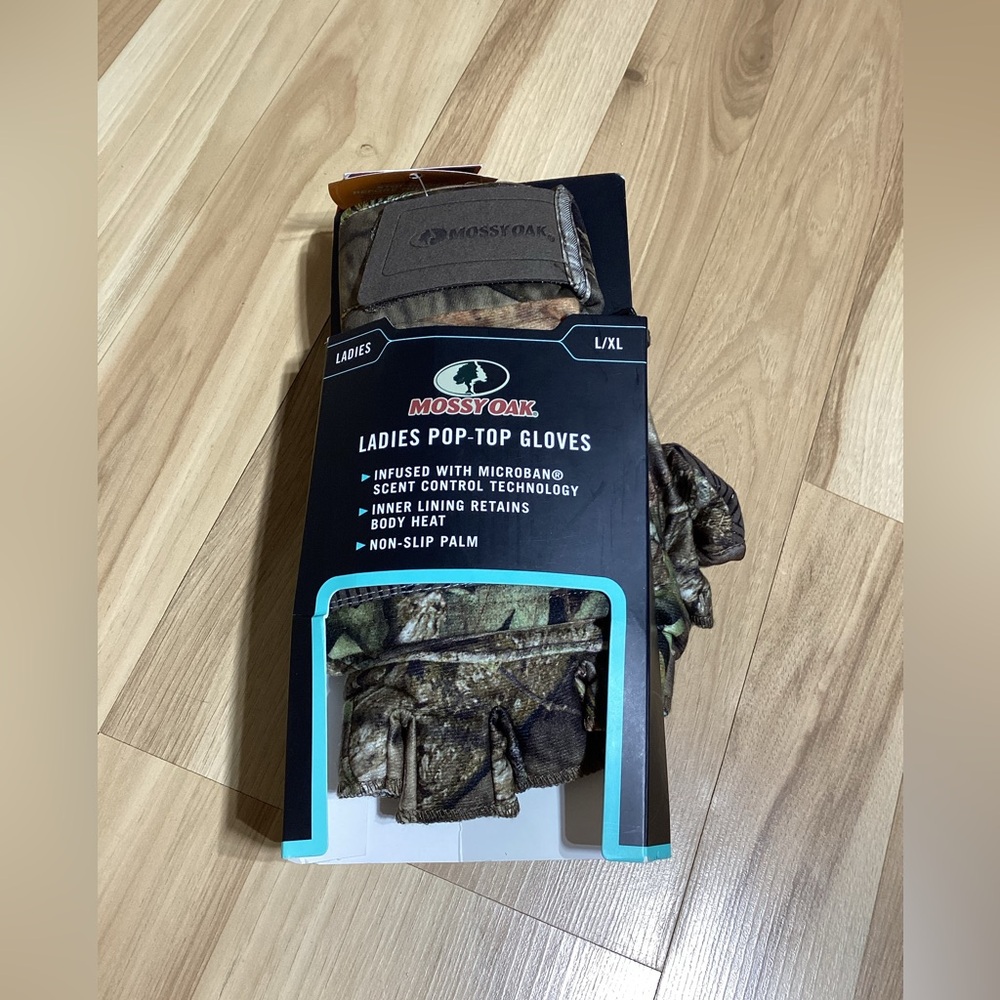 Mossy Oaks Camo Ladies Pop Top Gloves Size L/XL